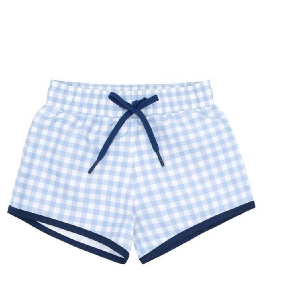 Minnow Swim Boys Oasis Blue Gingham Boardie